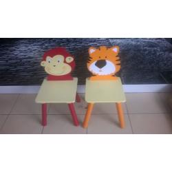 2 LOVELY CHILDRENS ANIMAL FACE CHAIRS