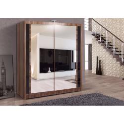 CHICAGO 2 DOOR SLIDING WARDROB IN BLACK WHITE WENGE WALNUT COLOUR