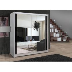 CHICAGO 2 DOOR SLIDING WARDROB IN BLACK WHITE WENGE WALNUT COLOUR