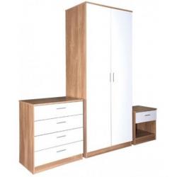 BRAND NEW-HIGH GLOSS SOLID WOOD BEDROOM SET-WARDROBE/CHEST OF DRAWERS/BEDSIDE TABLE-EXPRESS DELIVERY