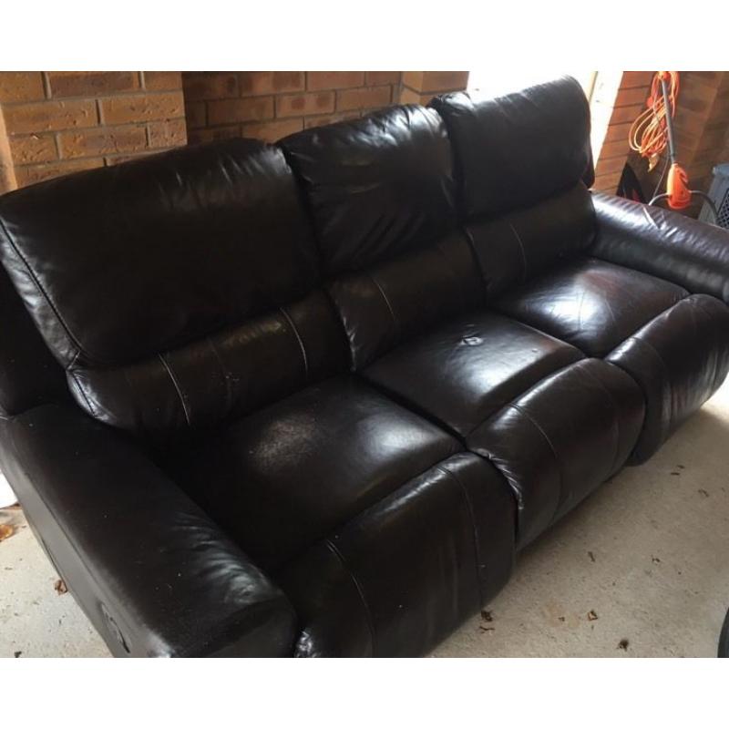 3 seater leather sofa plus single seater