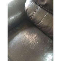 3 seater leather sofa plus single seater