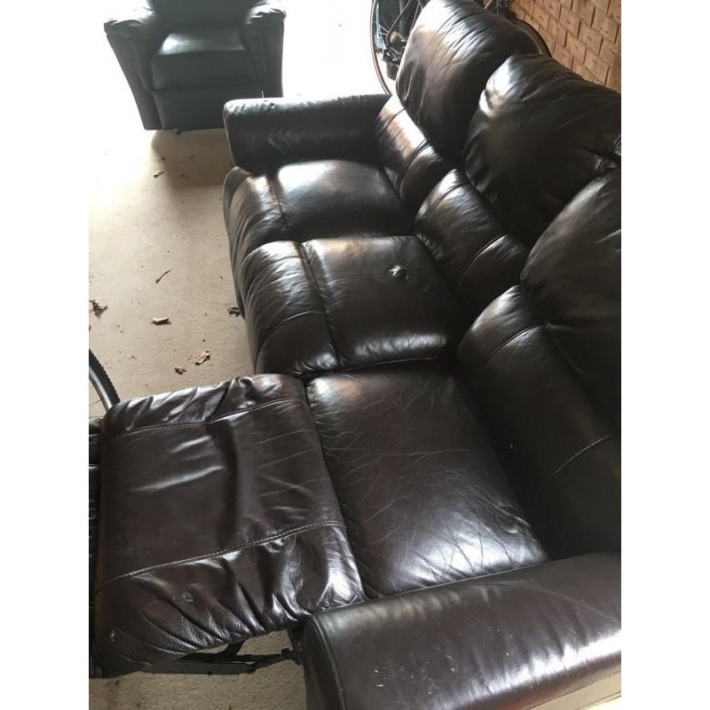 3 seater leather sofa plus single seater