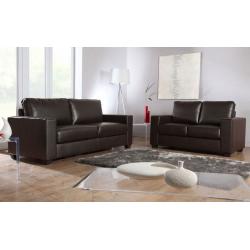 LAST FEW SETS brand new leather sofa chocolate brown or black 2+2 over 75% off shop price