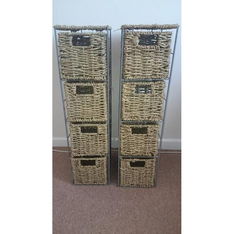 2 MATCHING WICKER DRAW SET