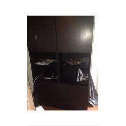 Large IKEA storage unit / bookshelf with 4 doors