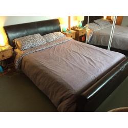 KING SIZE brown leatherette bed