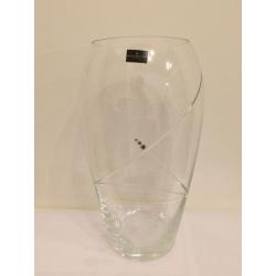 Dartington Glitz Large Oval Crystal Vase with Swarovski elements