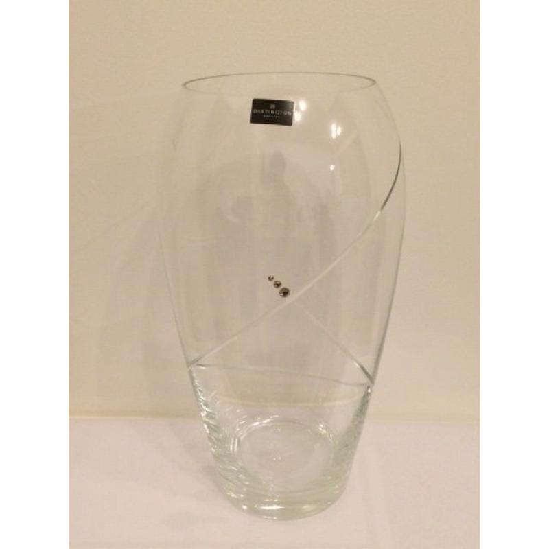 Dartington Glitz Large Oval Crystal Vase with Swarovski elements