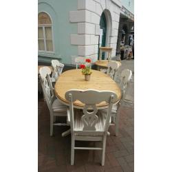 pine extending table and chairs