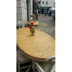 pine extending table and chairs