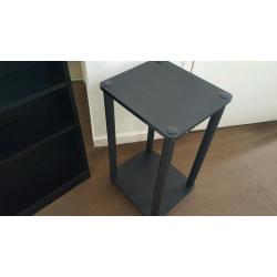 black book shelf and side table