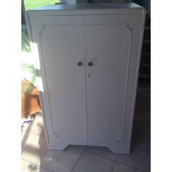 Vintage gentlemens wardrobe painted in F & B Oxdford Stone