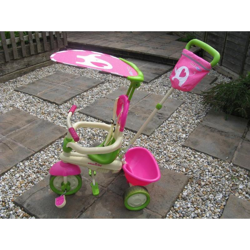 TRICYCLE, Smartrike Safari 4-in-1 Tricycle- Pink,Green and Cream (10-36 months), girls