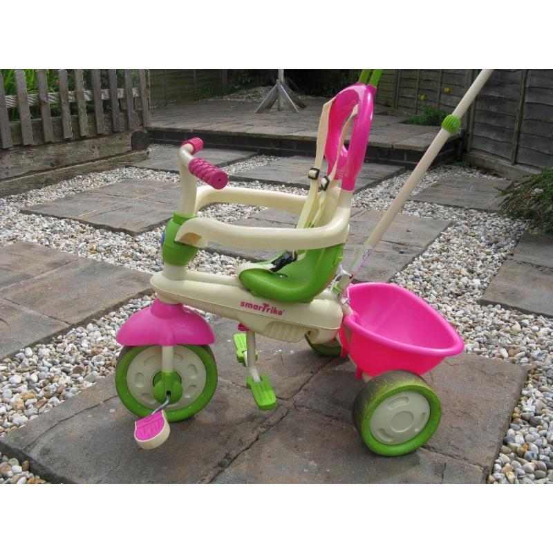 TRICYCLE, Smartrike Safari 4-in-1 Tricycle- Pink,Green and Cream (10-36 months), girls