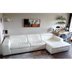 A beautiful MODERNIST ivory WHITE LEATHER DANISH SOFA