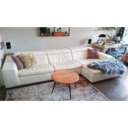 A beautiful MODERNIST ivory WHITE LEATHER DANISH SOFA