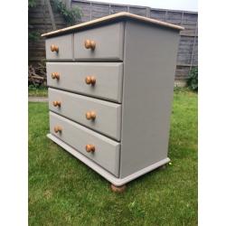 Annie Sloan painted Solid Pine Chest Of Drawers (Can Deliver)