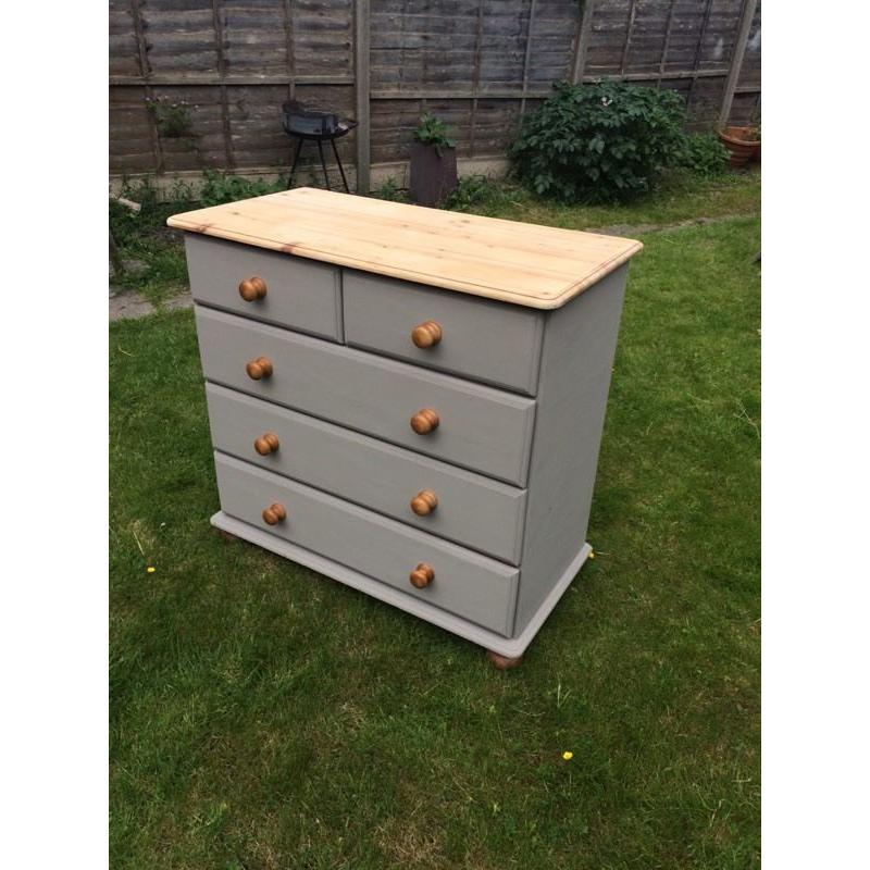 Annie Sloan painted Solid Pine Chest Of Drawers (Can Deliver)