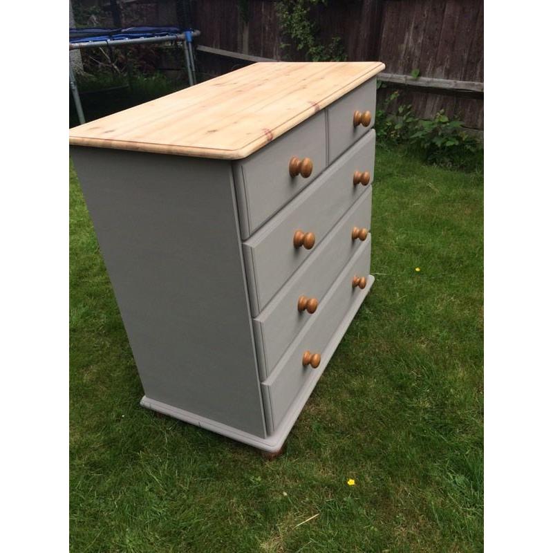 Annie Sloan painted Solid Pine Chest Of Drawers (Can Deliver)