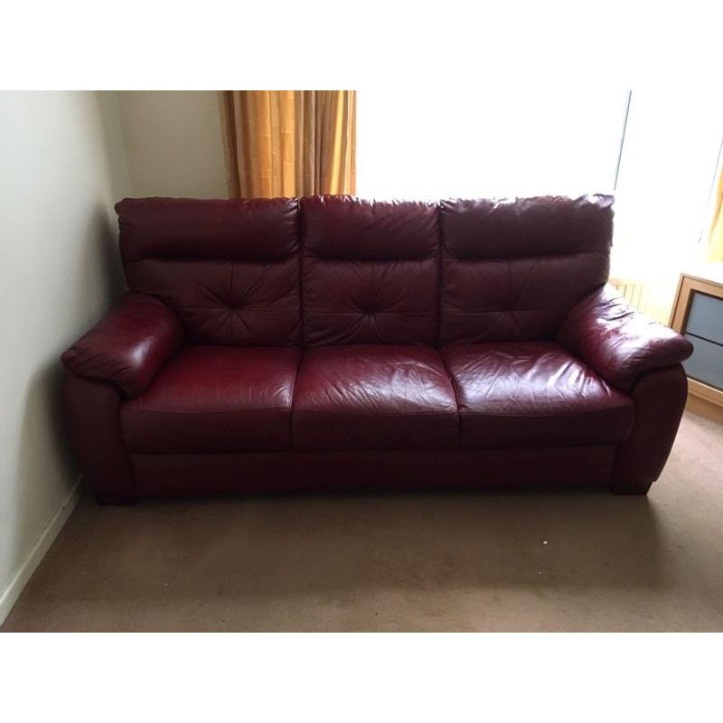 Red leather sofa