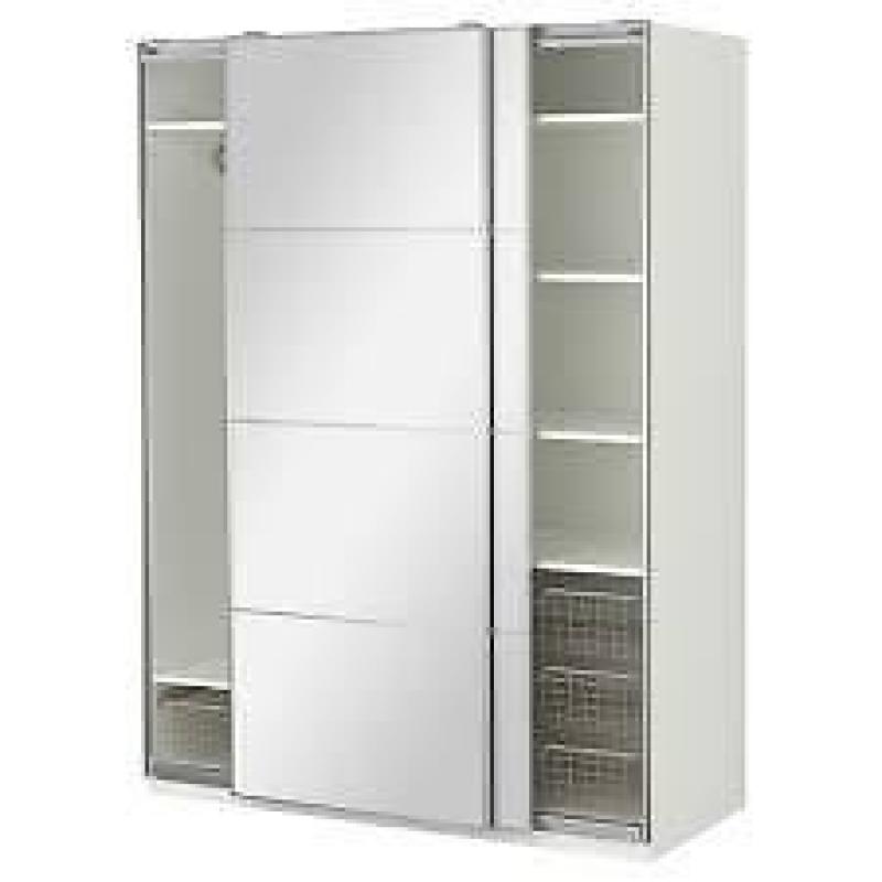 ikea mirrored wardrobe these are 7ft tall with double sliding doors