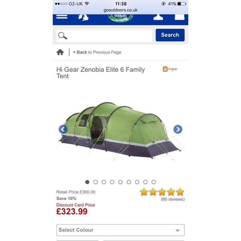 6 Man Hi hear Zenobia tent with porch and carpet