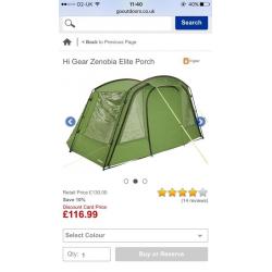 6 Man Hi hear Zenobia tent with porch and carpet