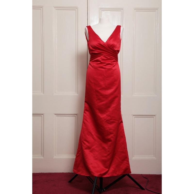 Red Satin Prom / Bridesmaid Dress Size 10 NEVER WORN