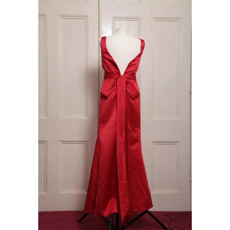 Red Satin Prom / Bridesmaid Dress Size 10 NEVER WORN