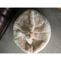 Faux Fur Ivory Beanbag