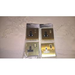 Selection of brass switches and sockets