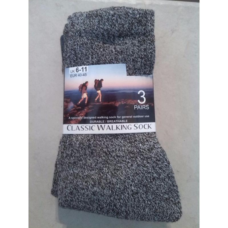 Walking socks, 3 pairs, unopened