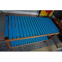 Solid wood coffee table / hall console table with blue painted top