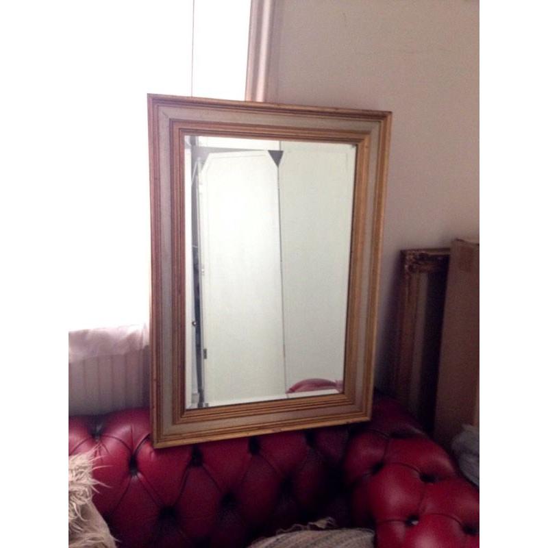 VINTAGE SHABBY CHIC GOLD LARGE MIRROR