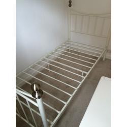 New Ivory single bed metal frame with mattress