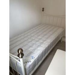 New Ivory single bed metal frame with mattress