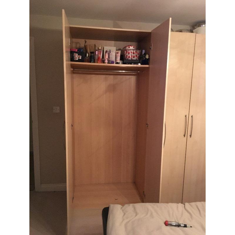 3 x Double Door Wardrobes 900mm wide x 2100mm high x 600mm deep