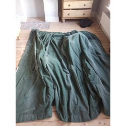 Large green bay window curtains