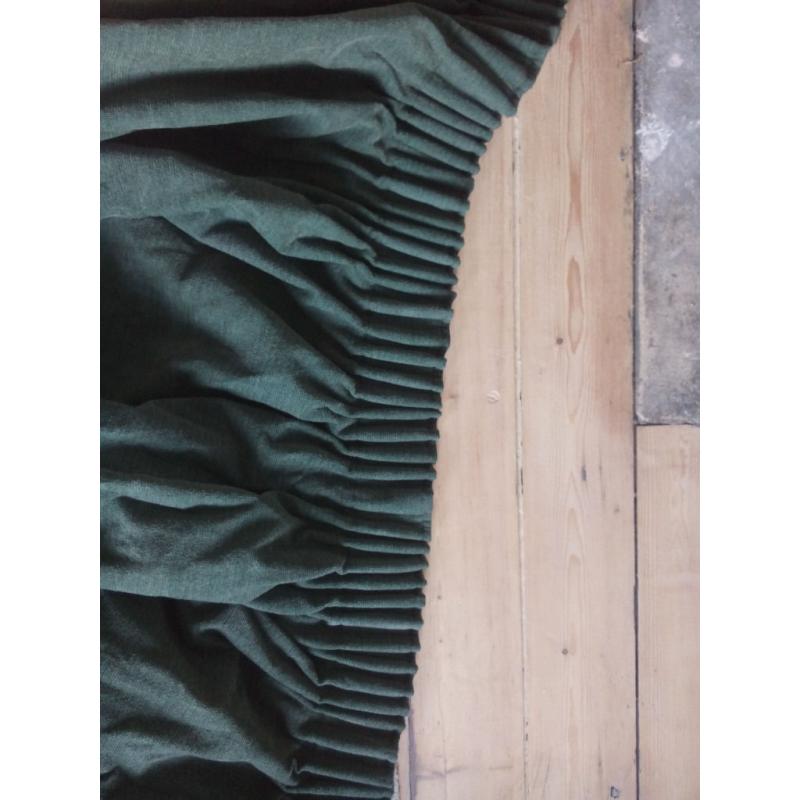 Large green bay window curtains