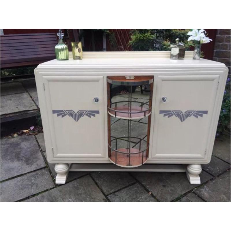 Art Deco dresser with fun swivel drinks cabinet