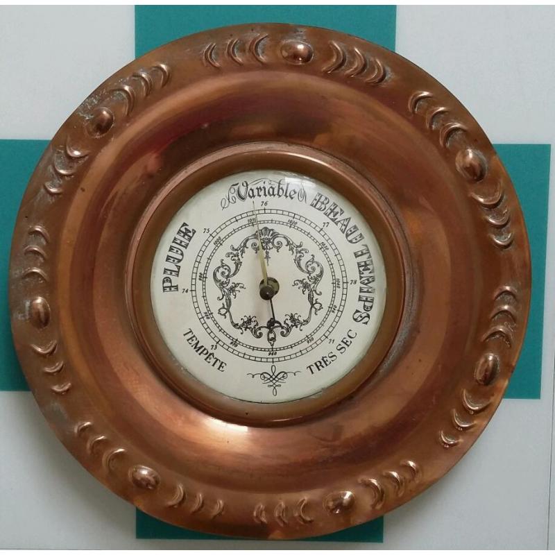 Stunning French Barometer in copper, perfect fathers day present