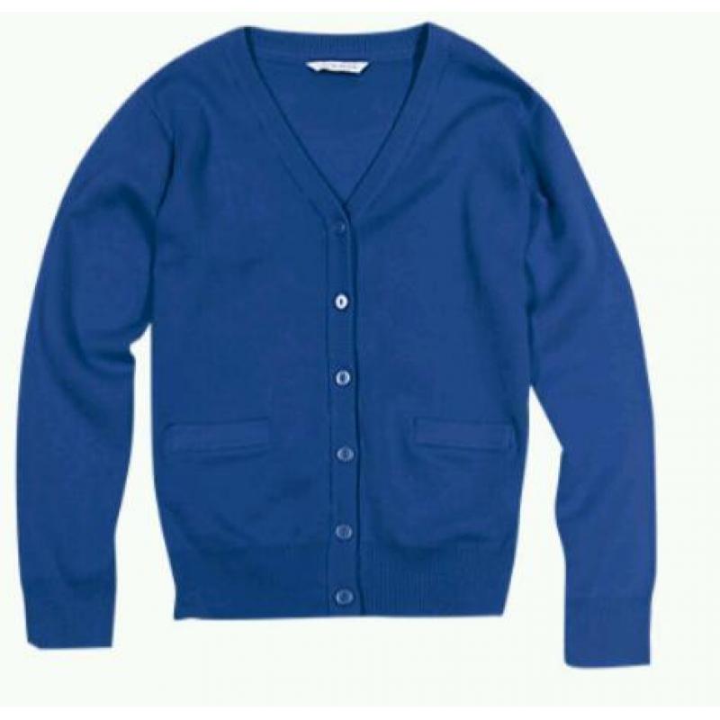 M&S blue school cardigan (age 13/14) worn twice