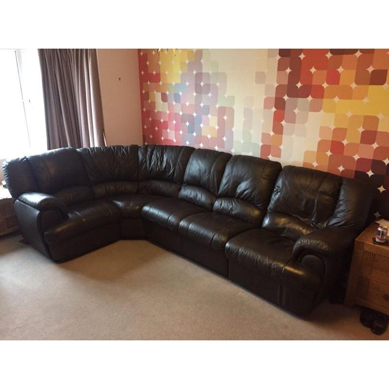 Leather Corner Sofa and Armchair