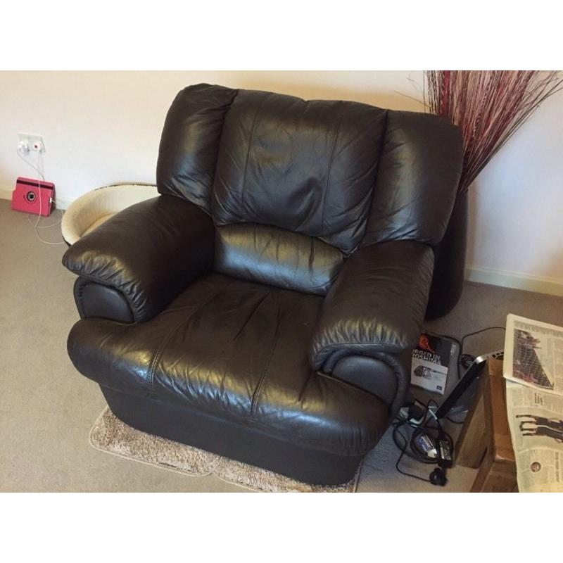 Leather Corner Sofa and Armchair