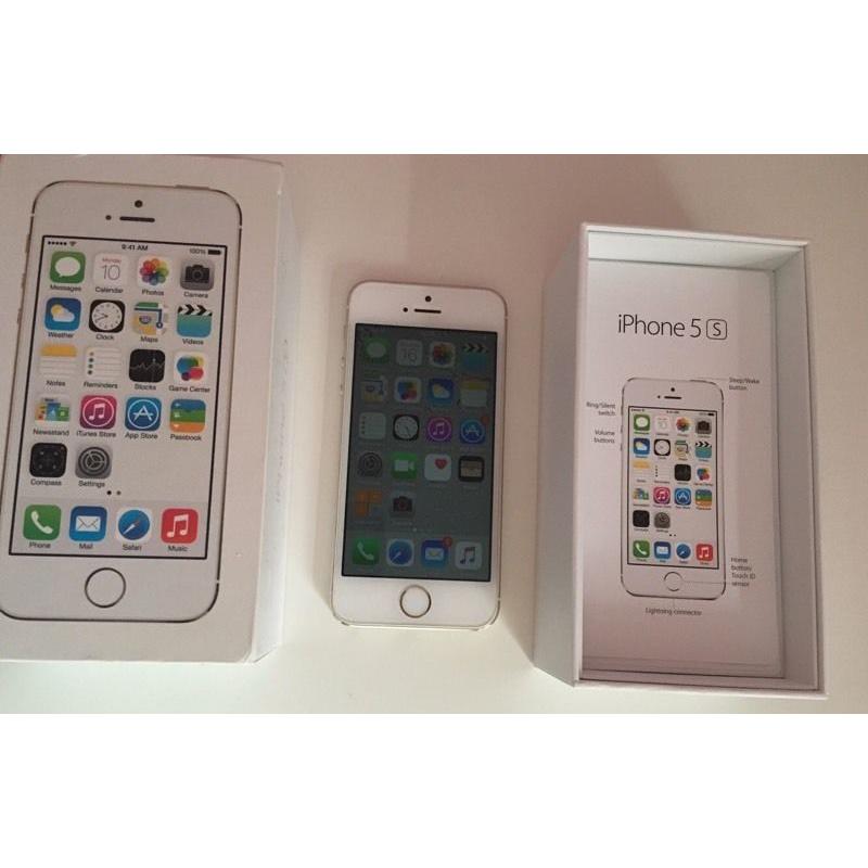 iPhone 5s white & gold 16gb ex cond