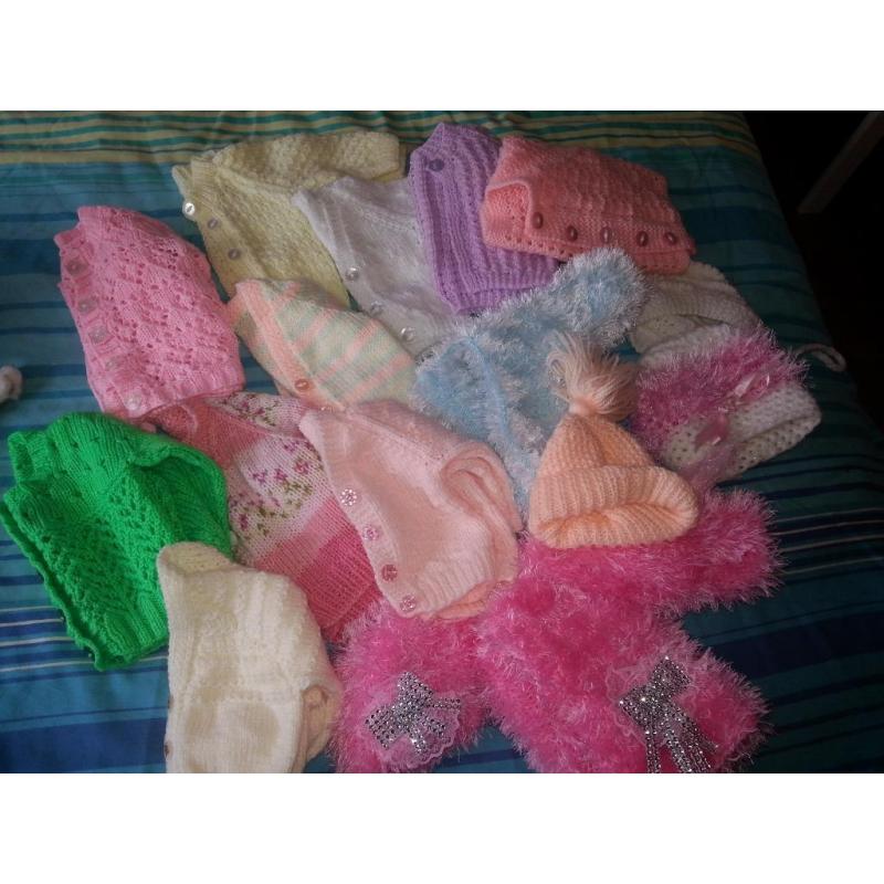 baby girls hand knitted