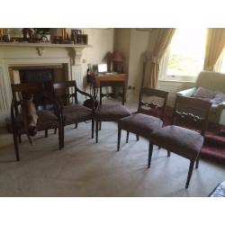 5 chairs Victorian wooden genuine Victorian, 2 with arms. Fantastic quality and elegant.