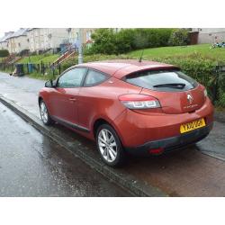 2010 megane coupe 1.5dci 49300 miles 1 owner MOT 26 march 2017 road tax 30 per year parking sensor