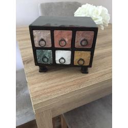 Mini tabletop chest of drawers